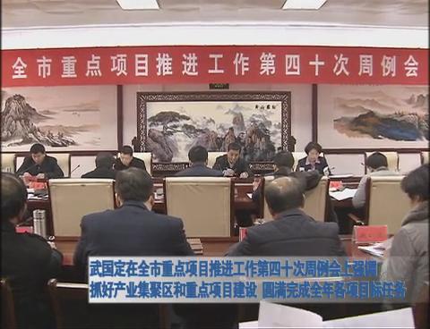 武国定在全市重点项目推进工作第四十次周例会上强调